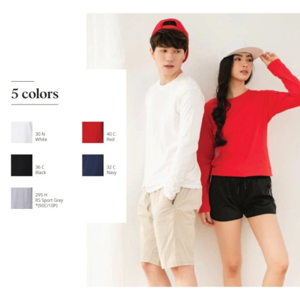 GILDAN Premium Cotton Unisex Men Women Adult Round Neck Long Sleeve T-Shirt 76400 - Image 2
