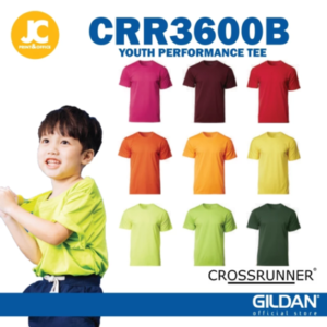 Crossrunner Performance Youth Kids Round Neck Plain Jersey T-Shirt - CRR3600B