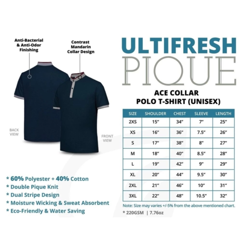 Ultifresh UH03 Pique Ace Collar Polo T-Shirt - Image 3