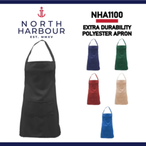 NORTH HARBOUR The New Extra Durability Polyester Apron NHA1100 Unisex 100% Polyester No Smell Vicious Apron NHA1100