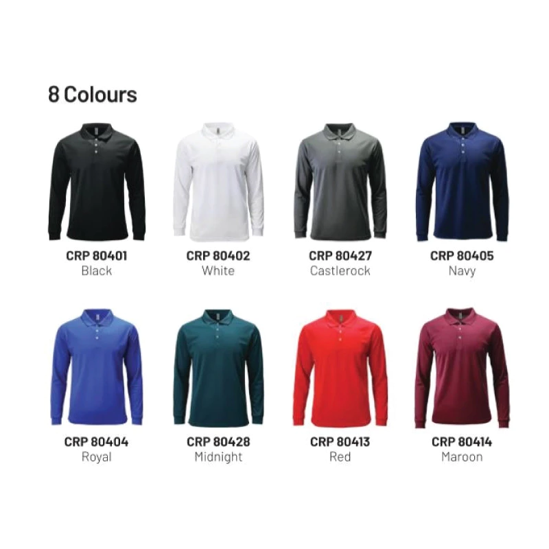 CROSSRUNNER Long Sleeve Polo Shirt Unisex Quick Dry Microfiber 150GSM Men Women Baju Polo Lengan Panjang CRP80400 - Image 2