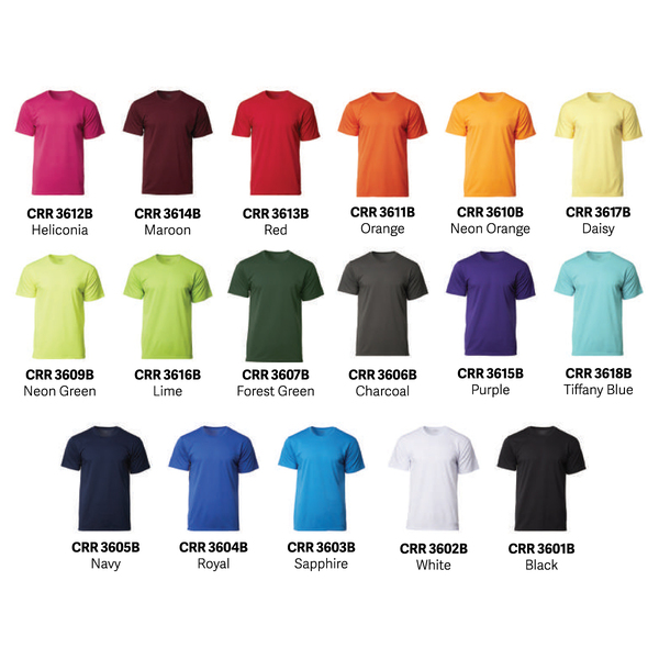 Crossrunner Performance Youth Kids Round Neck Plain Jersey T-Shirt - CRR3600B - Image 2