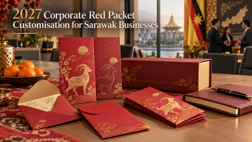 Corporate Goat zodiac red packet gift scene for Sarawak