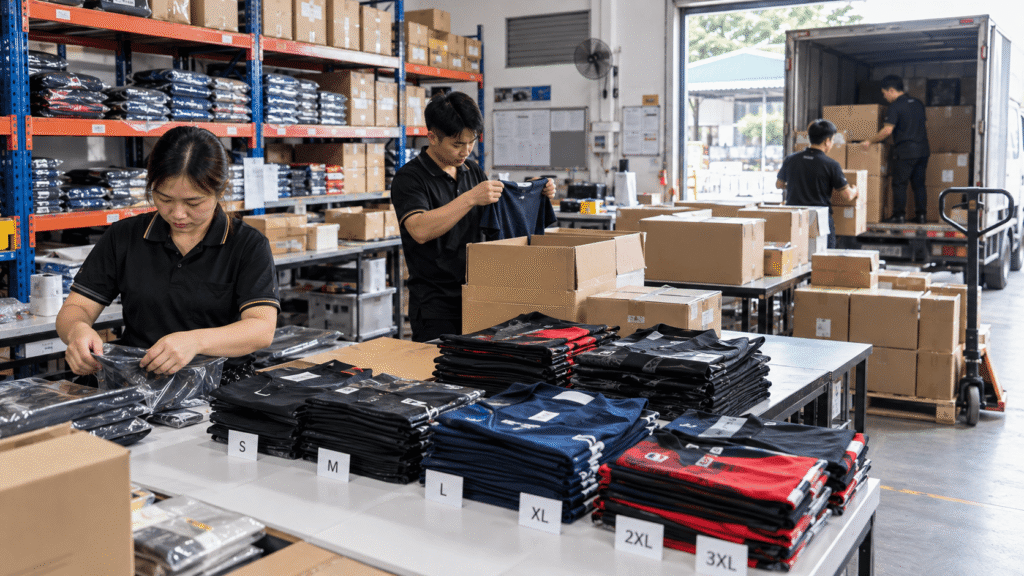 Bulk order preparation for Sarawak batik sublimation shirt