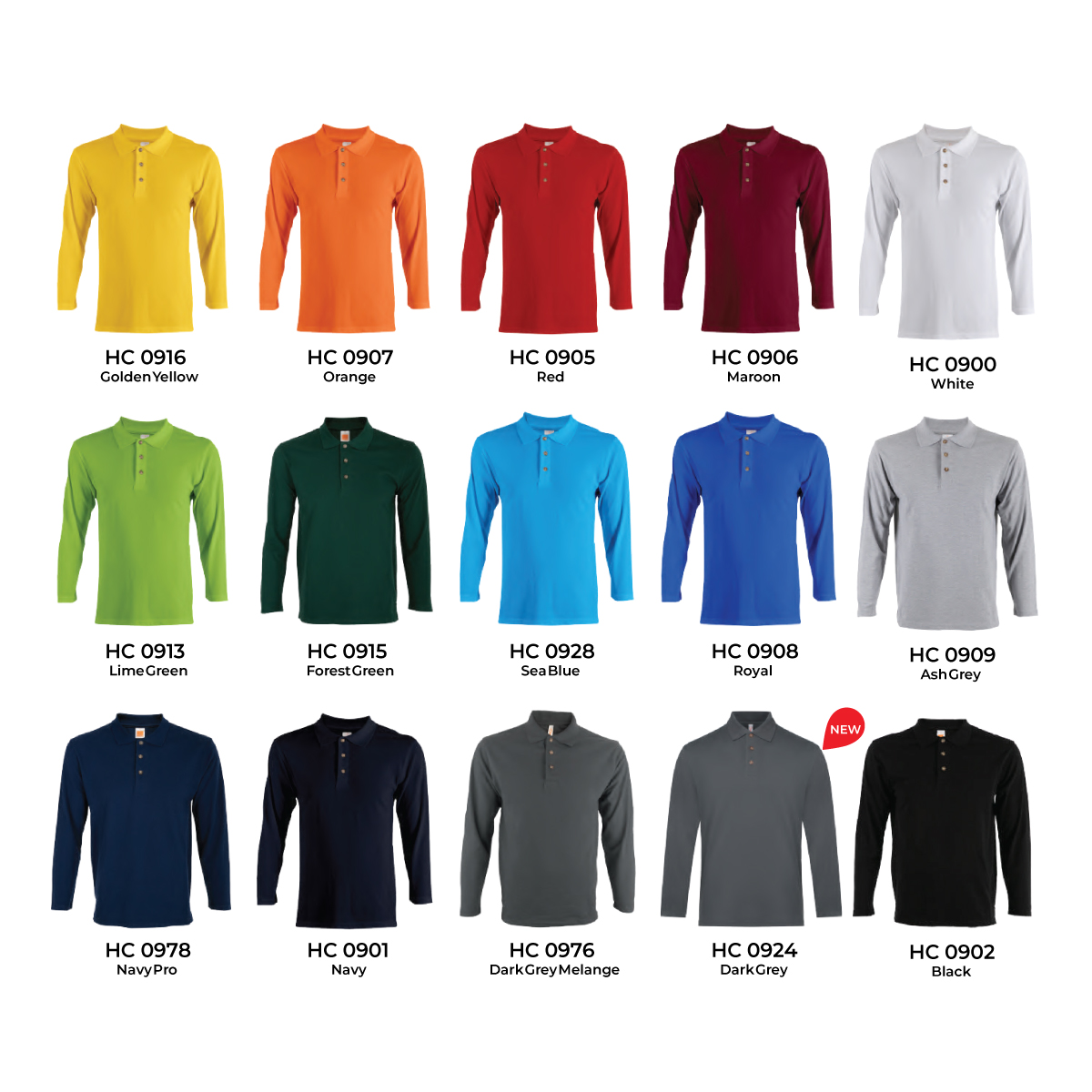 OREN SPORT HC09 Unisex CVC Honeycomb Long Sleeve Polo T-Shirt - Image 4