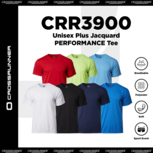 CROSSRUNNER MicrofiberPlus Jacquard Performance Tee Round Neckline Quick Dry Breathable Lightweight CRR3900