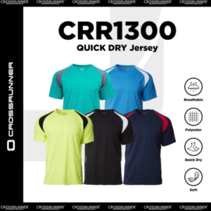CROSSRUNNER Microfiber Quick Dry Zen Tee Round Neck Jersey Sport Training T-Shirt Unisex CRR1300