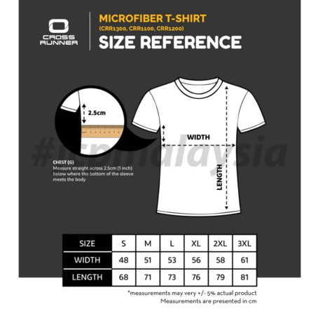 CROSSRUNNER Microfiber Quick Dry Zen Tee Round Neck Jersey Sport Training T-Shirt Unisex CRR1300 - Image 6
