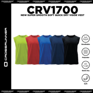 CROSSRUNNER Jacquard Pique Vigor Vest Singlet Unisex Round Neck Sleeveless Jersey T-Shirt CRV1700