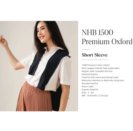NORTH HARBOUR Business Shirt Premium Oxford Short Sleeve NHB1500 - Image 4