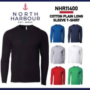 NORTH HARBOUR Round Neck Long Sleeve Cotton T-Shirt NHR11400