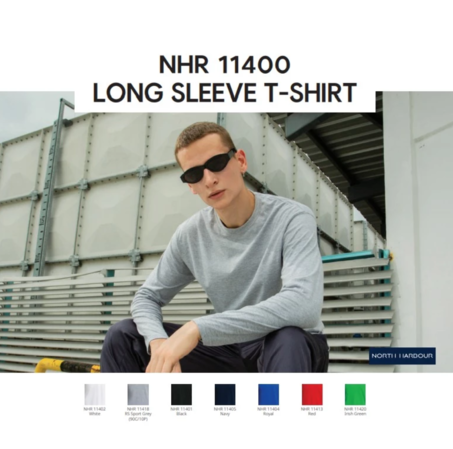 NORTH HARBOUR Round Neck Long Sleeve Cotton T-Shirt NHR11400 - Image 6