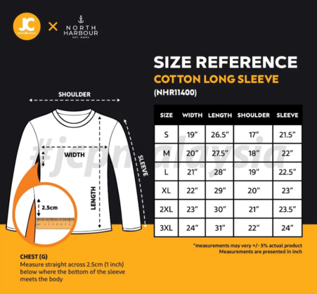 NORTH HARBOUR Round Neck Long Sleeve Cotton T-Shirt NHR11400 - Image 7