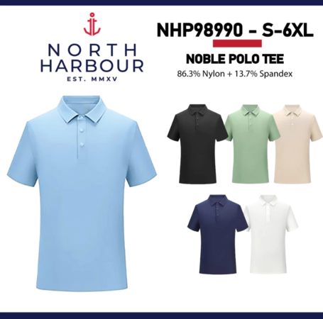 NORTH HARBOUR Noble Plain Polo Tee Baju Berkolar Collar Shirt NHP98990