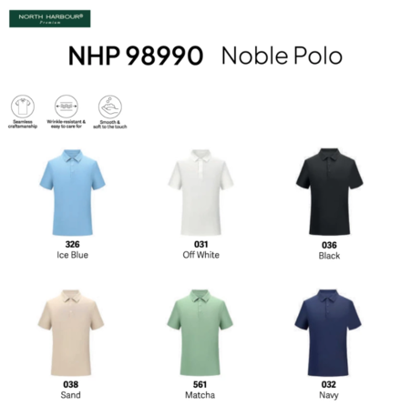NORTH HARBOUR Noble Plain Polo Tee Baju Berkolar Collar Shirt NHP98990 - Image 3