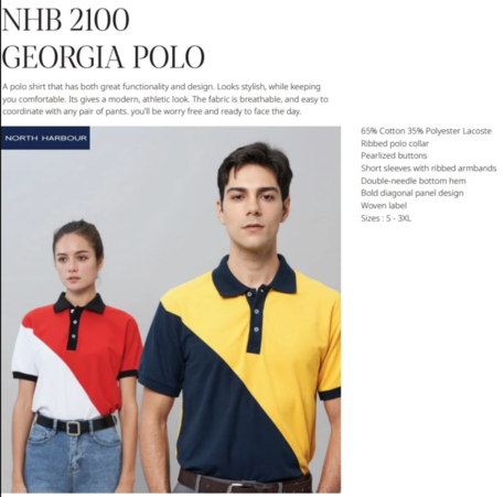 NORTH HARBOUR Unisex Signature Georgia Polo Shirt NHB2100 - Image 4