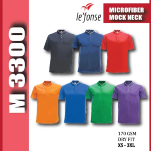 LEFONSE Unisex Premium Microfiber Mock Neck Buttons M3300