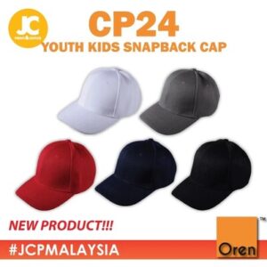 OREN SPORT CP24 Kids Youth Super Thick 100% Cotton Baseball 6-Panel Cap Stylish - White Navy Black Red Dark Grey Royal CP24