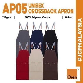 OREN AP05 Plain Apron with Front Pocket High Quality Polyester Apron Murah Apron Dapur Kitchen Apron Multi Color