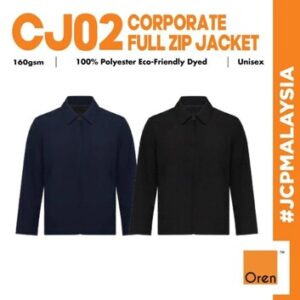 OREN SPORT Corporate Full Zip Jacket CJ02 Unisex 160gsm Polyester Lightweight Eco-Friendly Dyed Long Sleeve Jacket