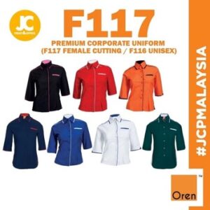 OREN SPORT Female Cutting F117 Corporate Uniform Women Polyester Premium Quality Collar Short Sleeve Uniform