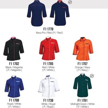 OREN SPORT Female Cutting F117 Corporate Uniform Women Polyester Premium Quality Collar Short Sleeve Uniform - Image 4