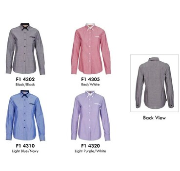 Oren Sport Female Ladies F143 Corporate Business Long Sleeve Shirt - Image 4