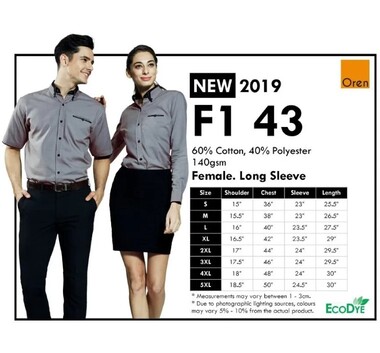 Oren Sport Female Ladies F143 Corporate Business Long Sleeve Shirt - Image 5