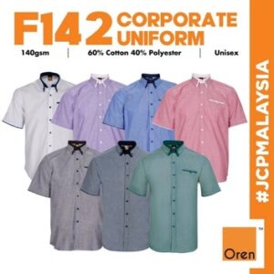 OREN SPORT F142 Corporate Business Uniform F142 Unisex Baju Korporat Uniform Corporate F1 Short Sleeve Shirt