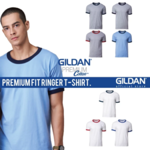 Gildan Unisex Premium Cotton Adult Ringer T-Shirt - Multi Color 76600