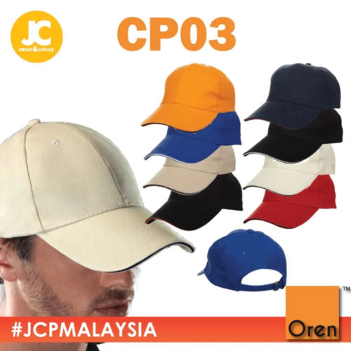 OREN SPORT CP03 Premium Baseball 6-Panel Cotton Brush Cap Unisex Thick Baseball Brush Cap