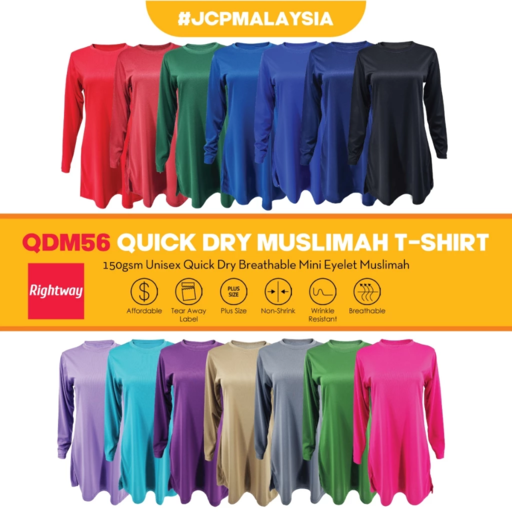 RIGHTWAY Jersi Muslimah Dress Blouse QDM56