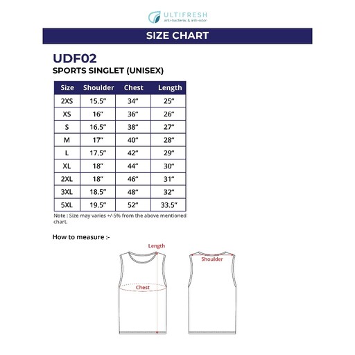 ULTIFRESH Anti-Bacteria Microfiber Singlet Jersey Sleeveless Unisex Cool Airy Breathable Elastic Tank UDF02 - Image 8