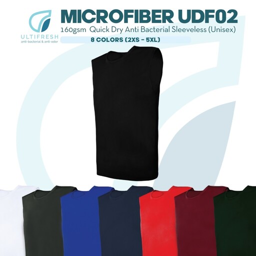 ULTIFRESH Anti-Bacteria Microfiber Singlet Jersey Sleeveless Unisex Cool Airy Breathable Elastic Tank UDF02