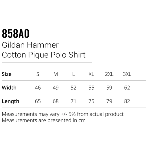 Gildan Hammer Heavyweight Full Cotton Pique Polo T-Shirt Unisex 220gsm Smart Soft Polo Tee Baju Polo Baju Berkolar 858A0 - Image 6