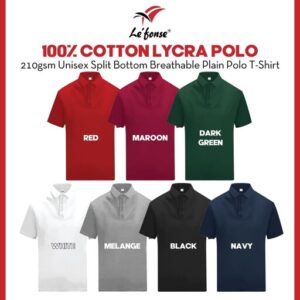 LEFONSE 100% Cotton Lycra Shirt Unisex L03