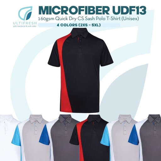 ULTIFRESH Anti-Bacteria Microfiber Interlock Cs Sash Jersey Plain Polo T-Shirt Unisex UDF13