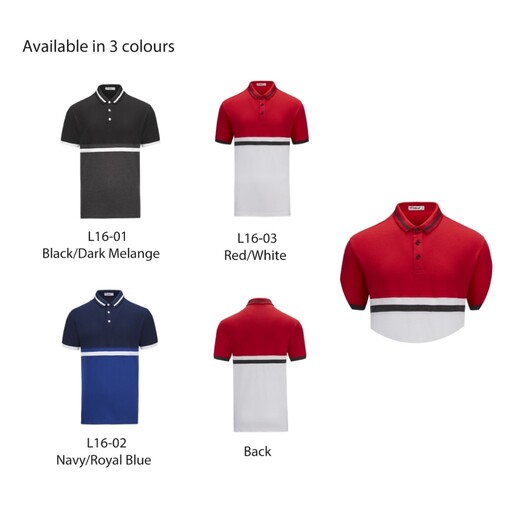 LEFONSE Unisex Adult 210gsm Thick Quality Breathable Honeycomb Polo Split Bottom Tee L1600 - Image 3
