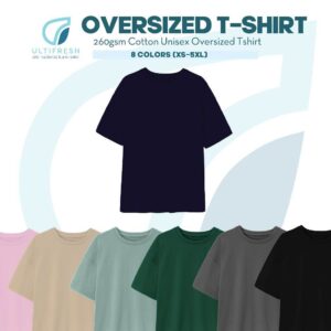 ULTIFRESH Anti-Bacterial Oversize Plain T-Shirt Baju Unisex Oversize UOV01