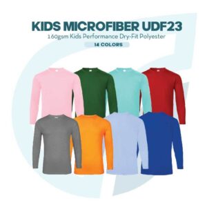 ULTIFRESH Anti-Bacterial Kids Long Sleeve Microfiber Jersey Plain UDF23