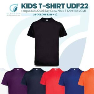 ULTIFRESH Anti-Bacterial Kids Microfiber Jersey Plain T-Shirt UDF22