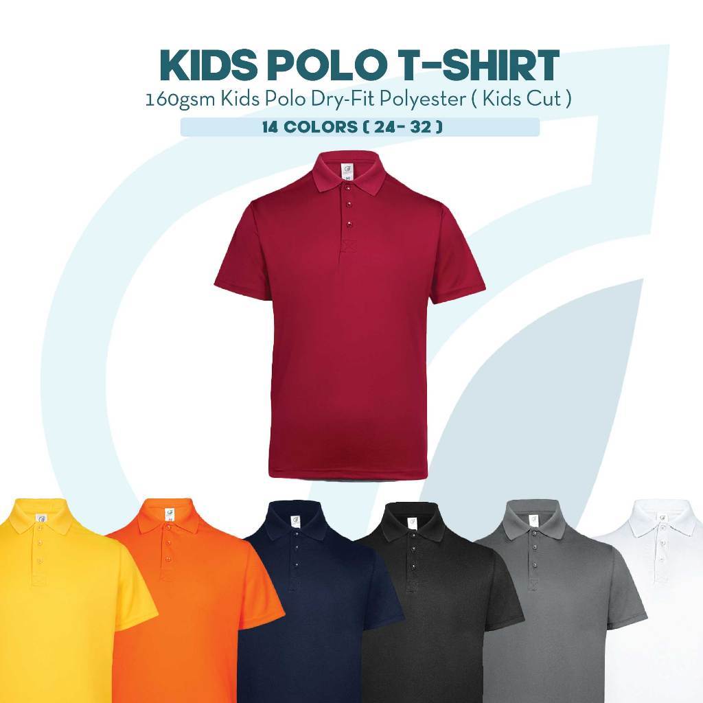 ULTIFRESH Polo Kids Dry-Fit Polyester T shirt Youth Unisex Collar Shirt UDF25