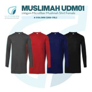 ULTIFRESH Anti-Bacterial Long Sleeve Microfiber Muslimah Plain T-Shirt UDM01