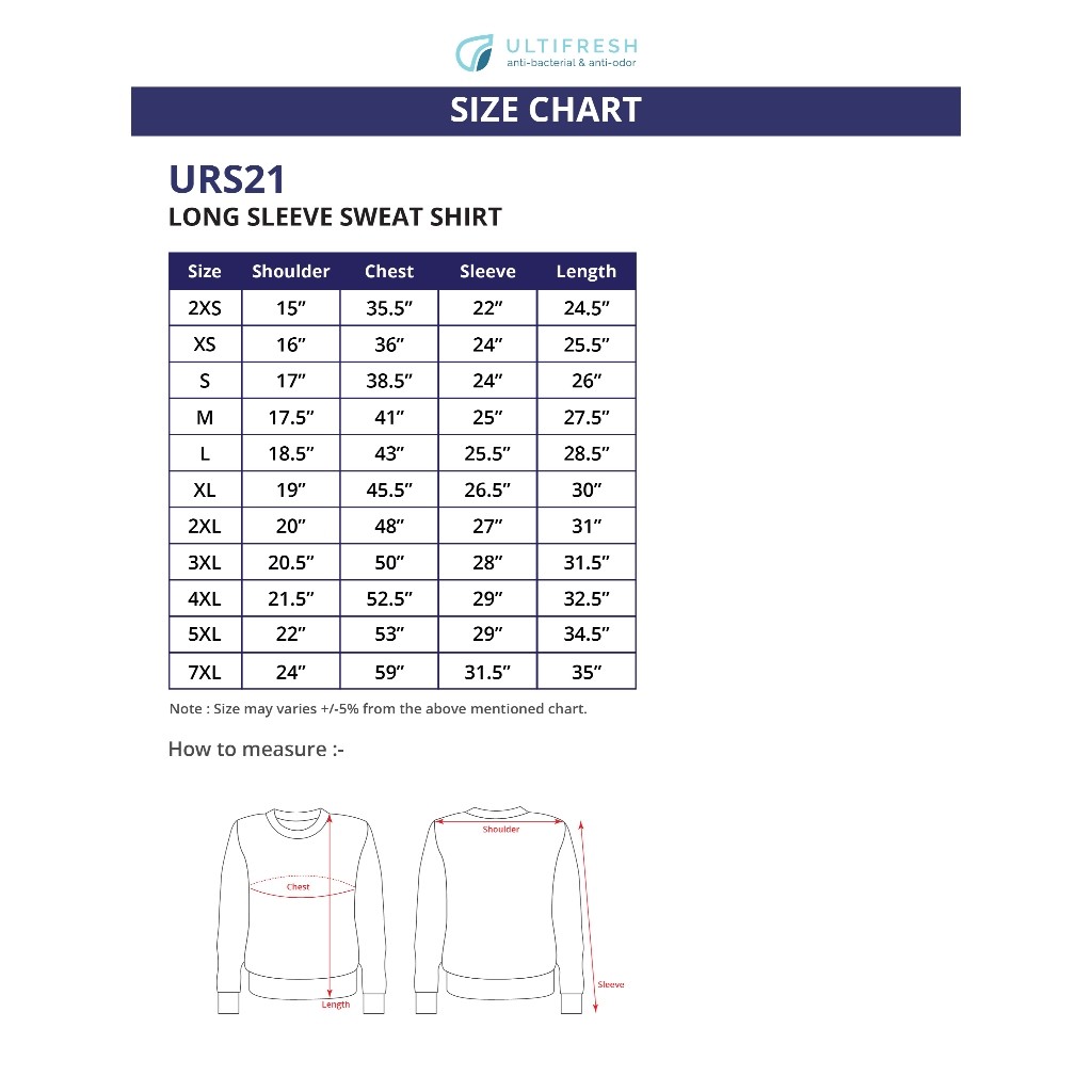 ULTIFRESH Baju Sweatshirt Plain Tebal 220gsm Long Sleeve Sweater URS21 - Image 4