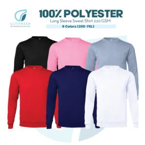 ULTIFRESH Baju Sweatshirt Plain Tebal 220gsm Long Sleeve Sweater URS21
