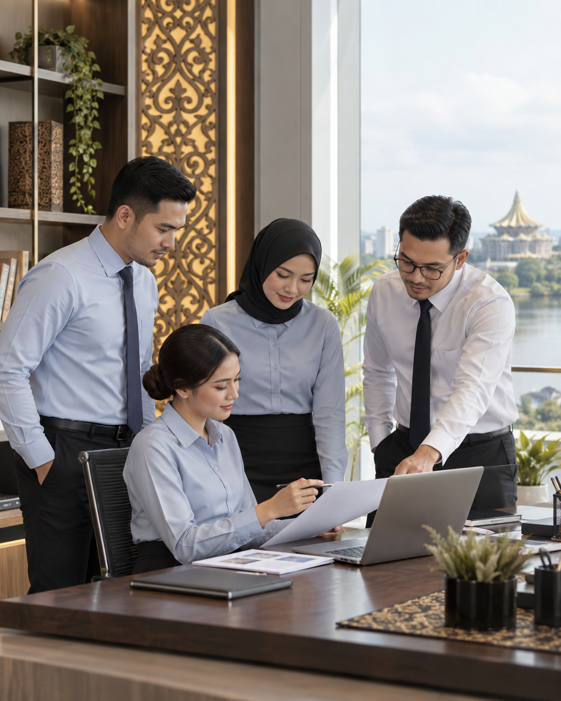 Office corporate uniform team