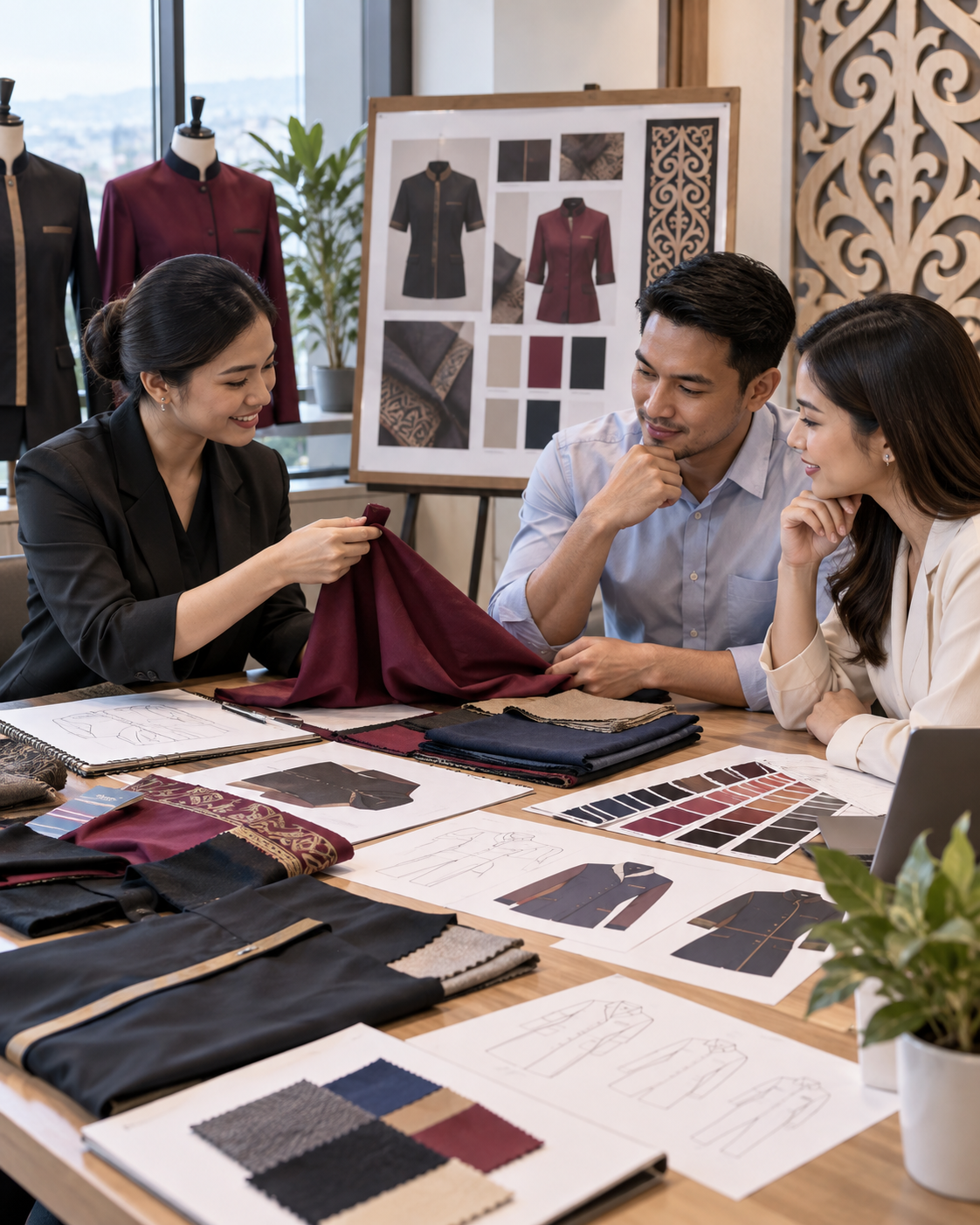 Custom cut and sew corporate uniform