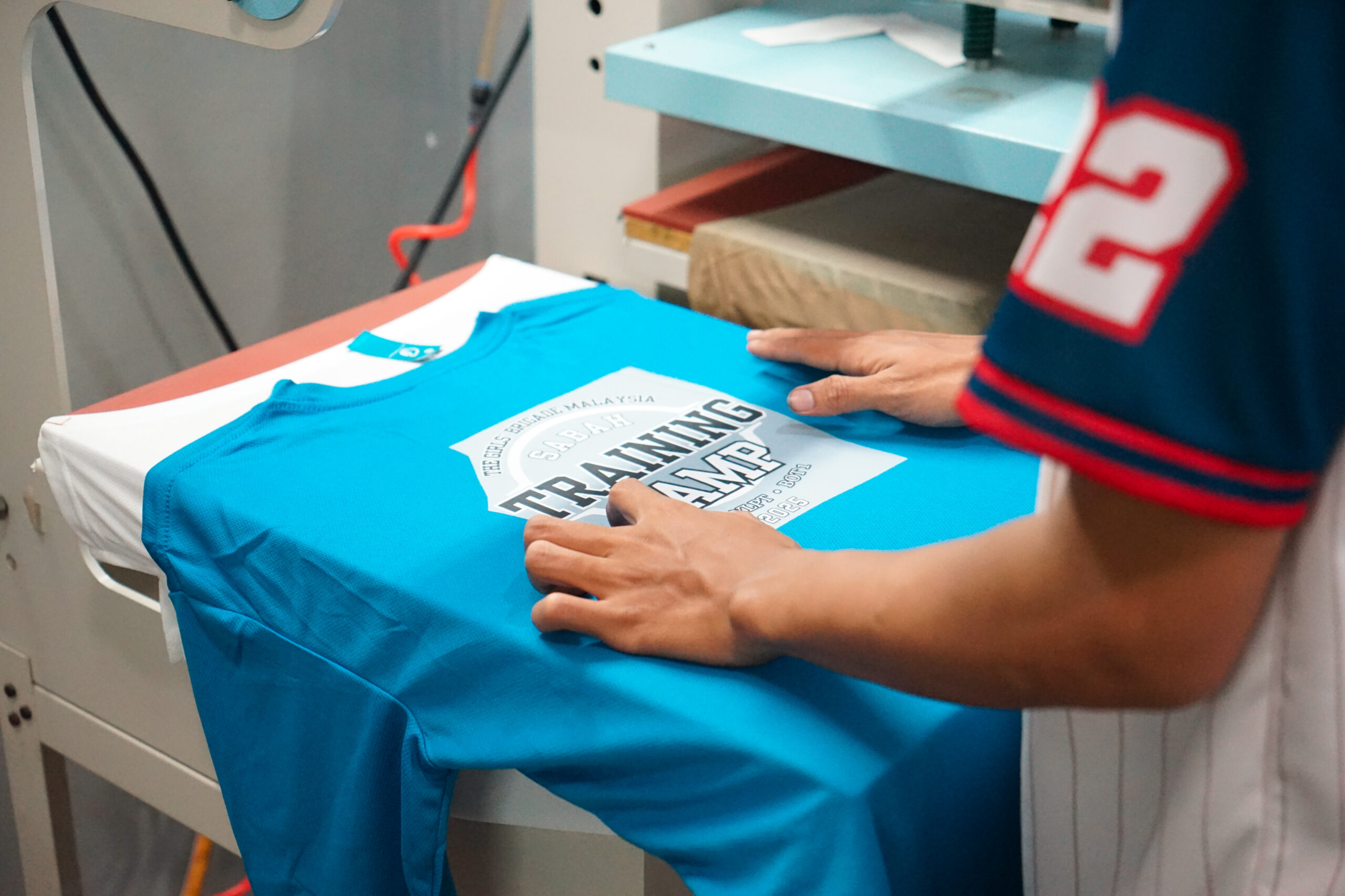 Heat press printing production