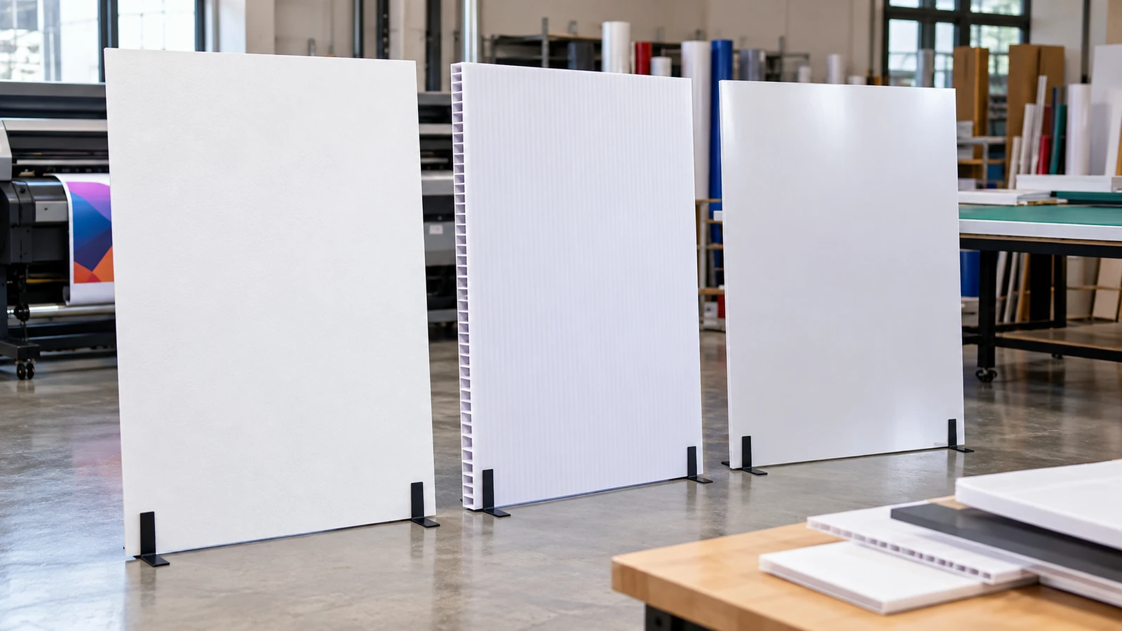 Foamboard, Corrugated Plastic or PVC Board? Choosing a Rigid Display Material supporting editorial image