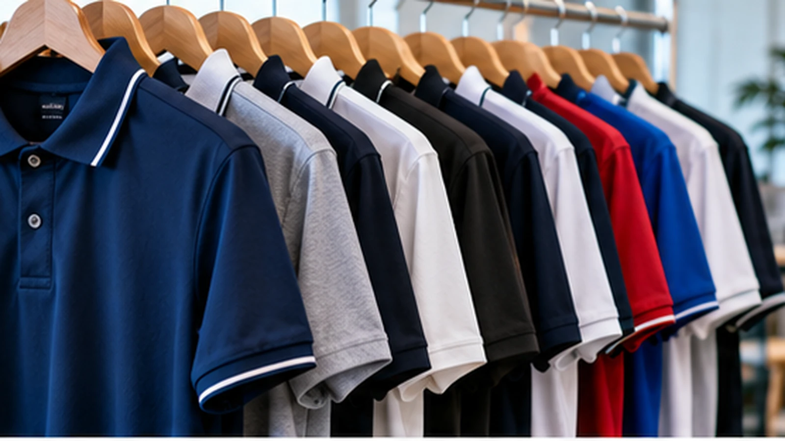 Selection of polo shirts suitable for planning an indoor and outdoor staff uniform system